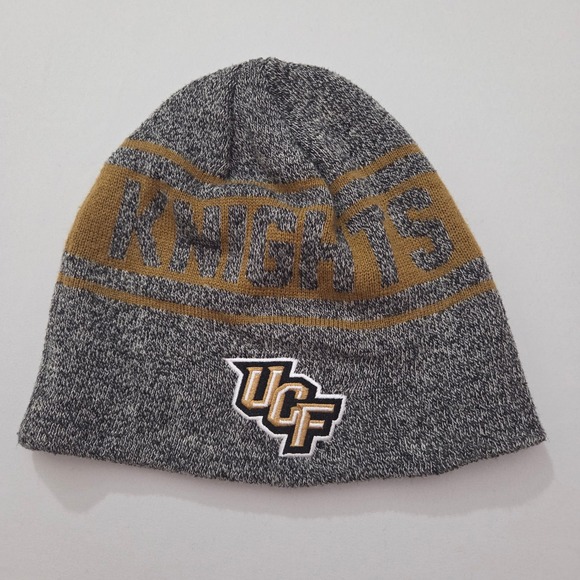 UCF Knights Knit Beanie Hat Gray & Gold Logo College Football NCAA - Picture 1 of 8